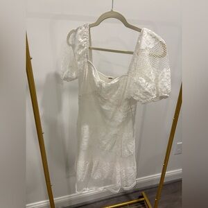Free People White Lace Mini Dress